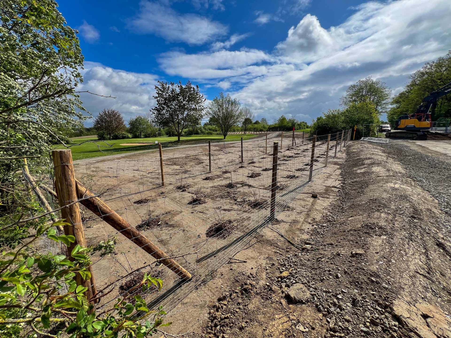 Neu errichteter Zaun